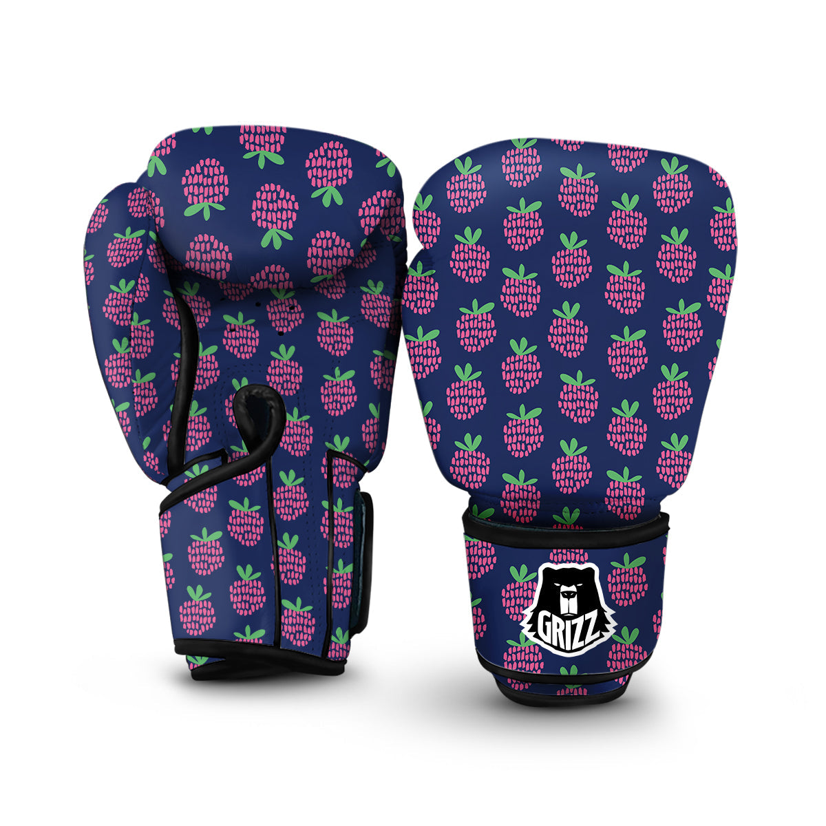 Raspberry Pink And Blue Color Print Pattern Boxing Gloves-grizzshop