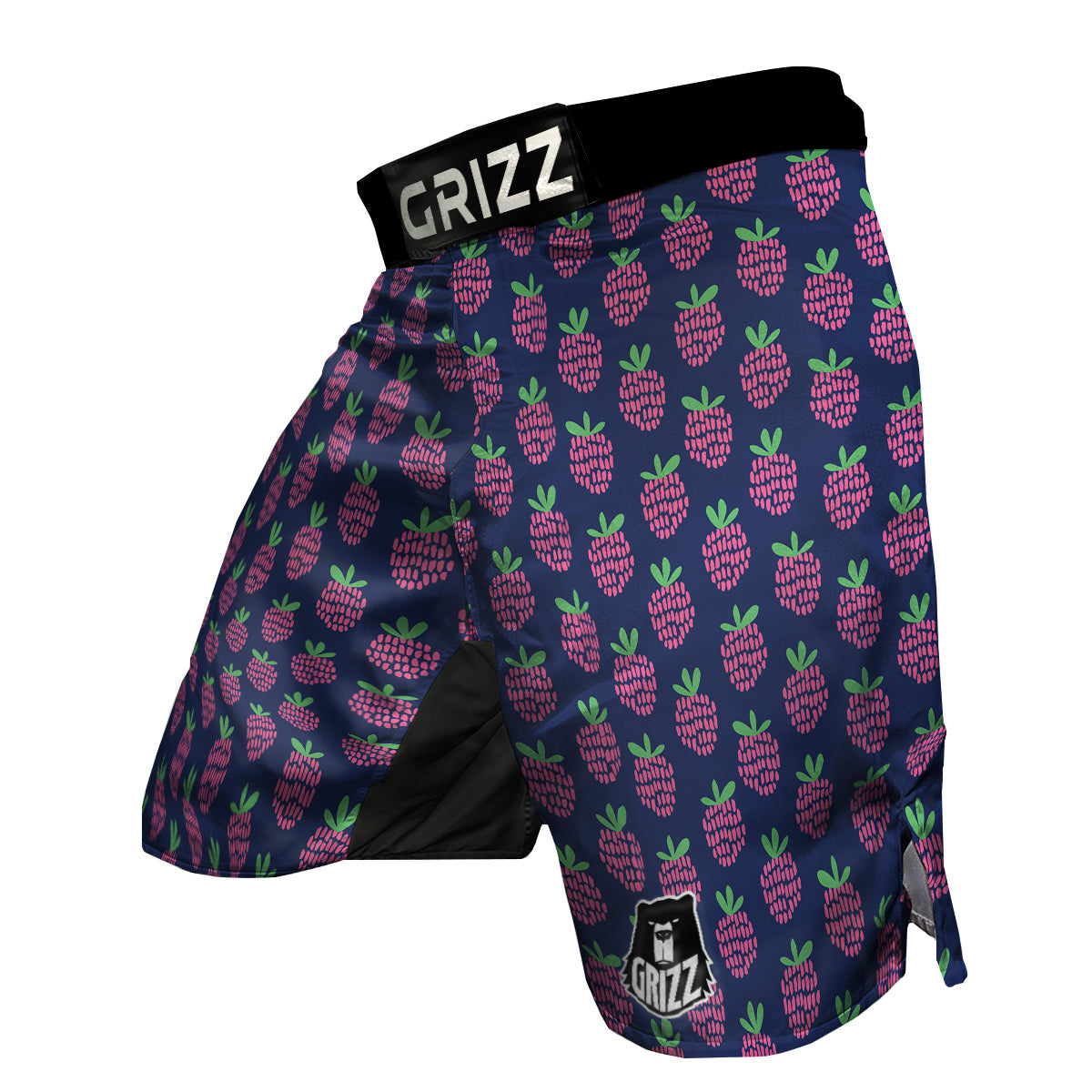 Raspberry Pink And Blue Color Print Pattern MMA Shorts-grizzshop