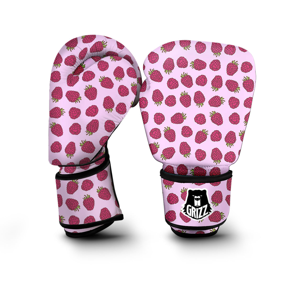 Raspberry Print Pattern Boxing Gloves-grizzshop