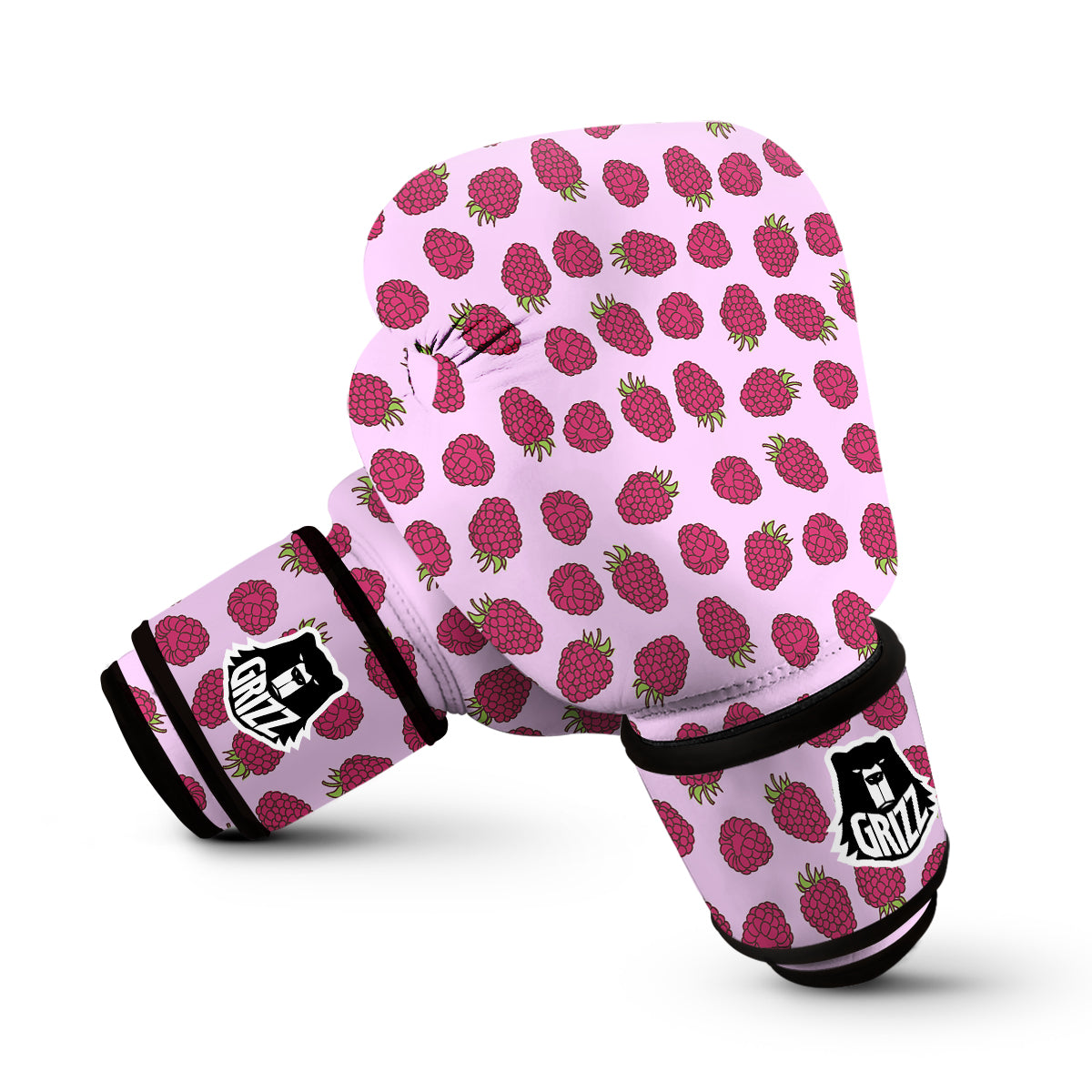 Raspberry Print Pattern Boxing Gloves-grizzshop