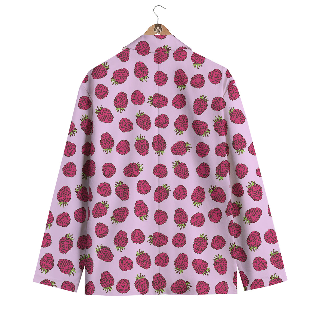 Raspberry Print Pattern Men's Blazer-grizzshop