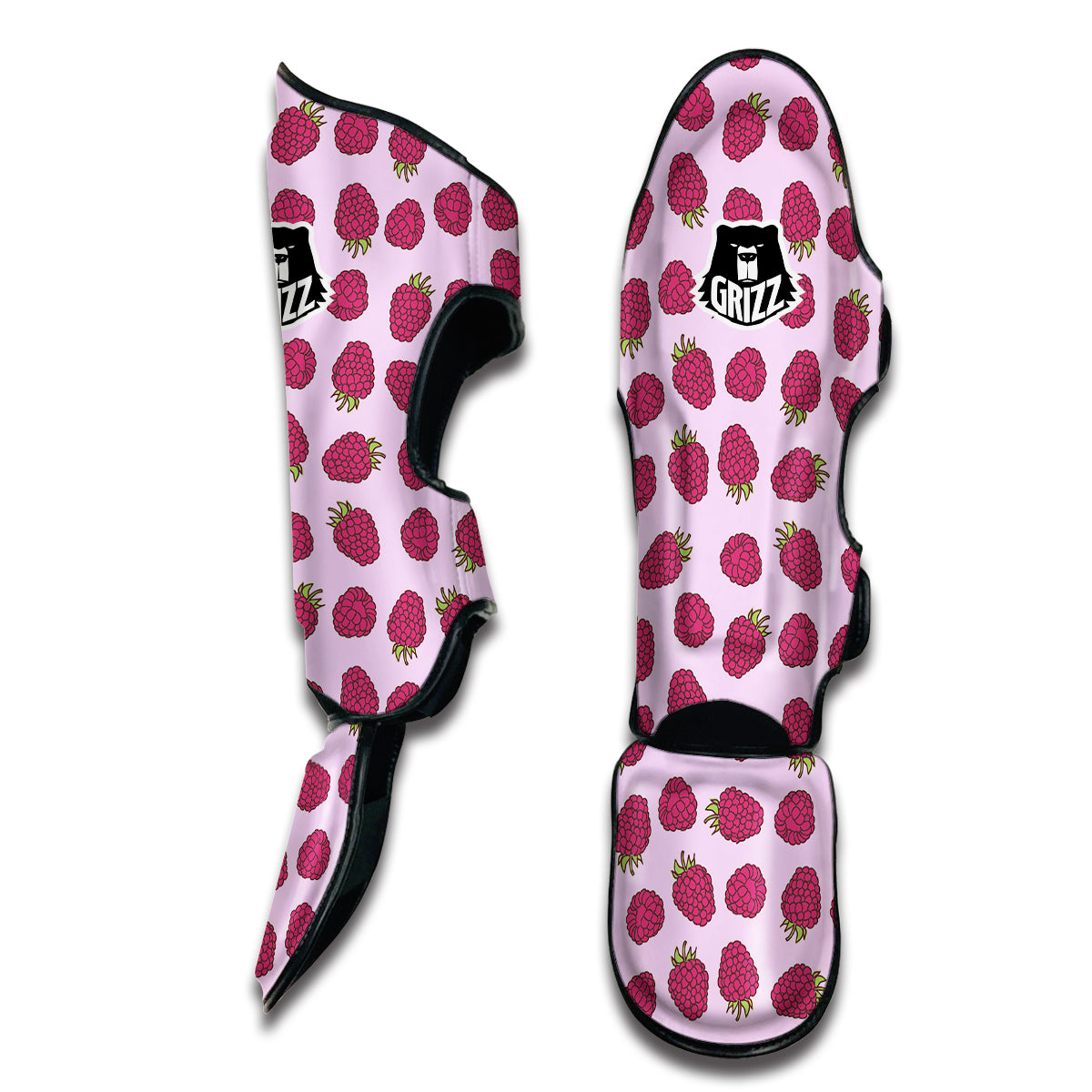 Raspberry Print Pattern Muay Thai Shin Guards-grizzshop