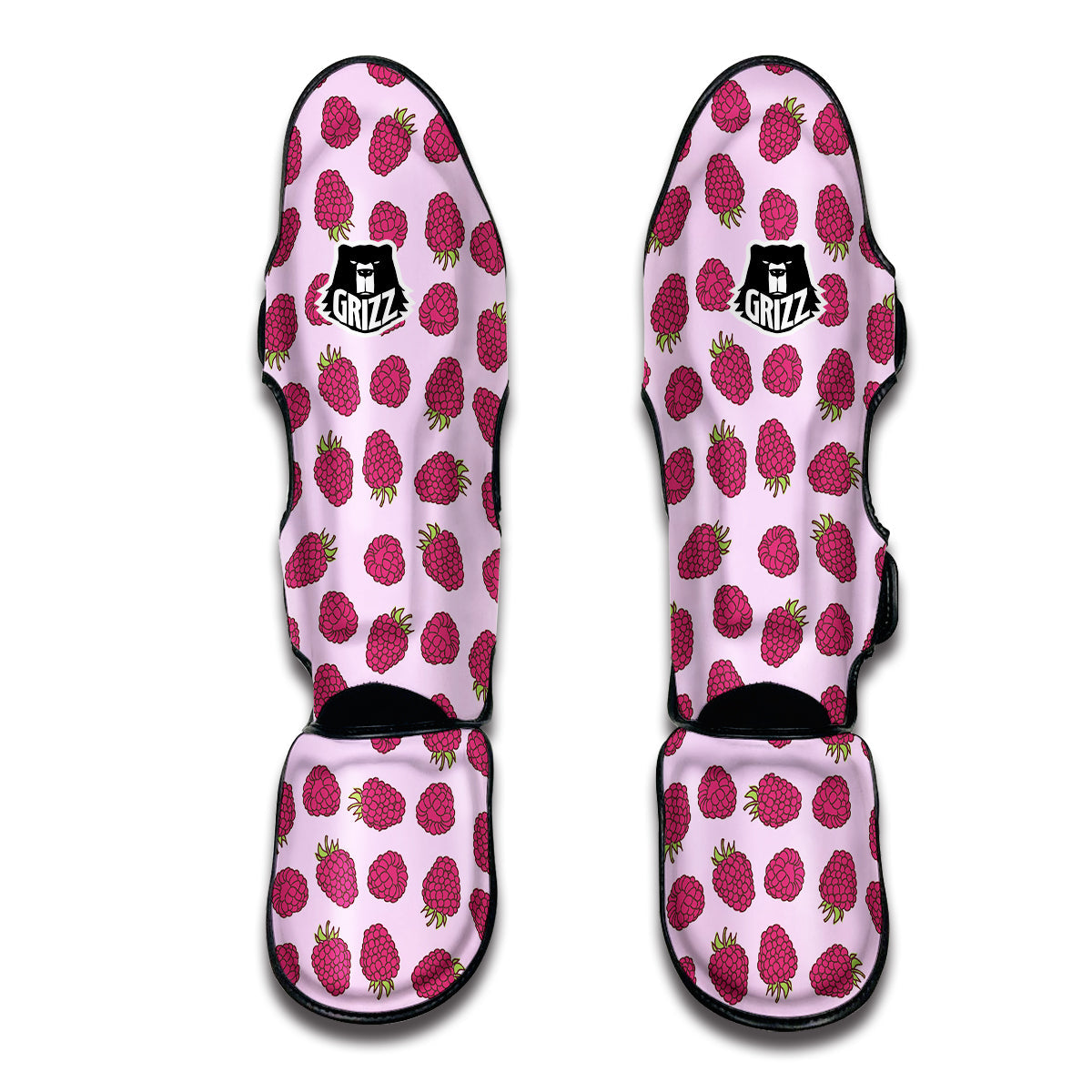 Raspberry Print Pattern Muay Thai Shin Guards-grizzshop