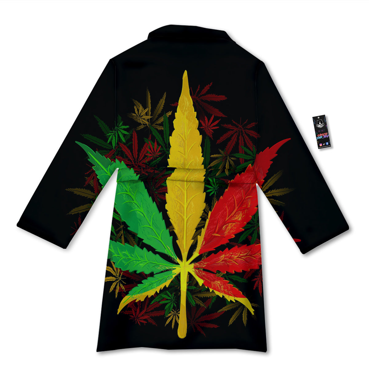 Rasta Cannabis Print Bathrobe-grizzshop