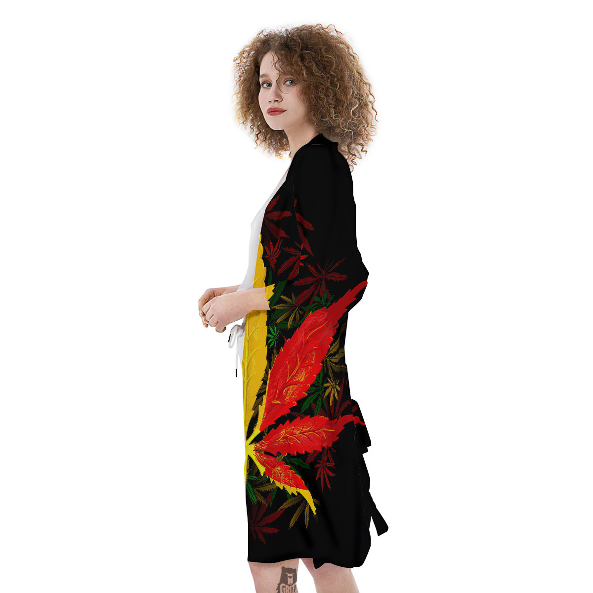 Rasta Cannabis Print Kimono-grizzshop
