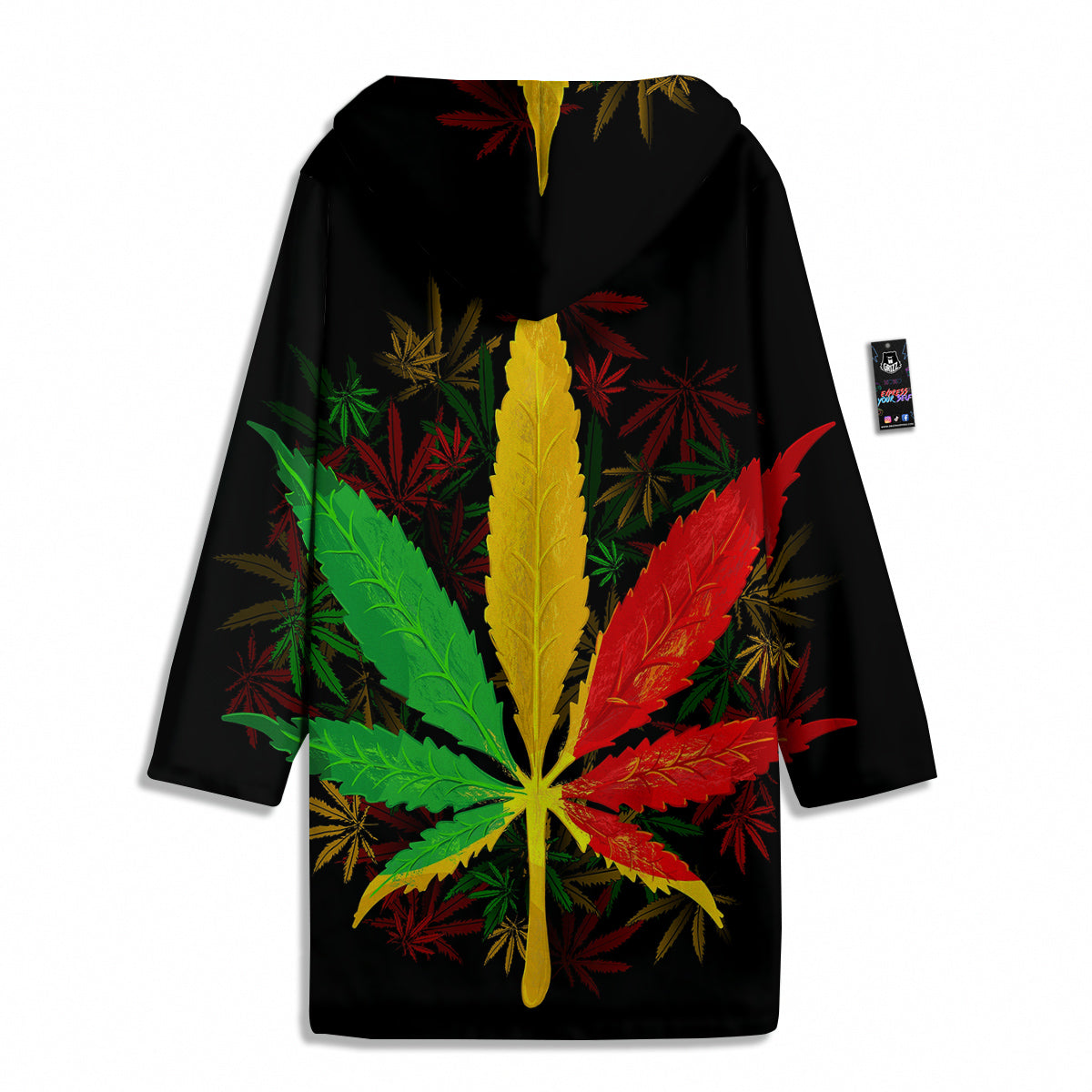 Rasta Cannabis Print Men's Windbreaker Jacket-grizzshop