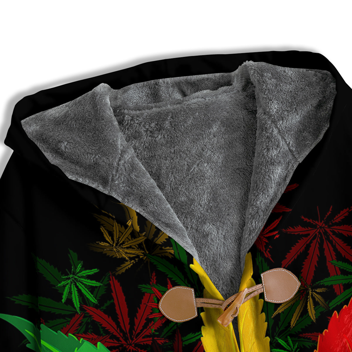 Rasta Cannabis Print Men's Windbreaker Jacket-grizzshop