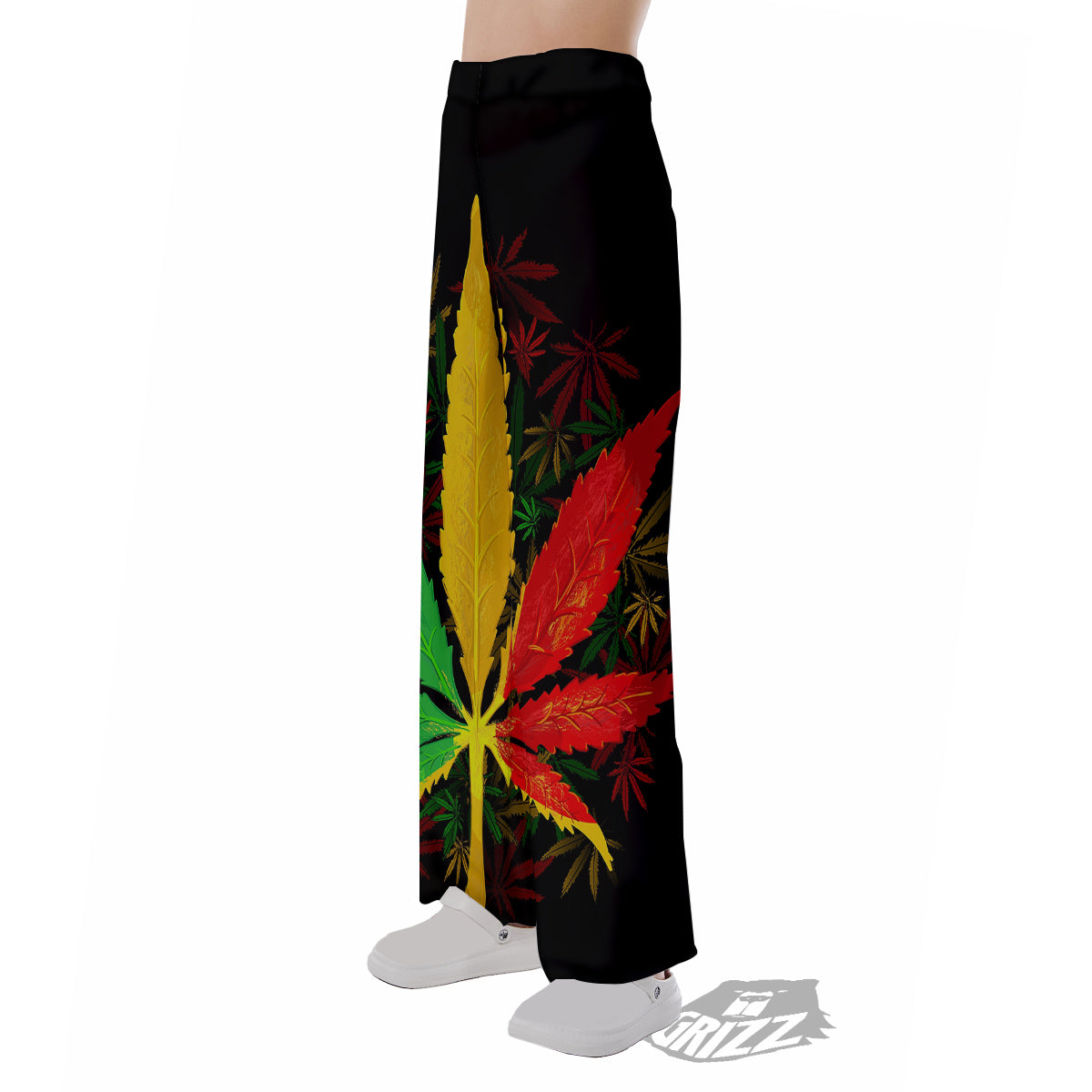 Rasta Cannabis Print Pajama Pants-grizzshop