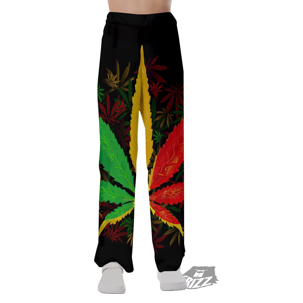 Rasta Cannabis Print Pajama Pants-grizzshop
