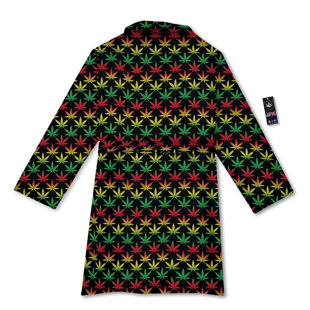 Rasta Cannabis Print Pattern Bathrobe-grizzshop