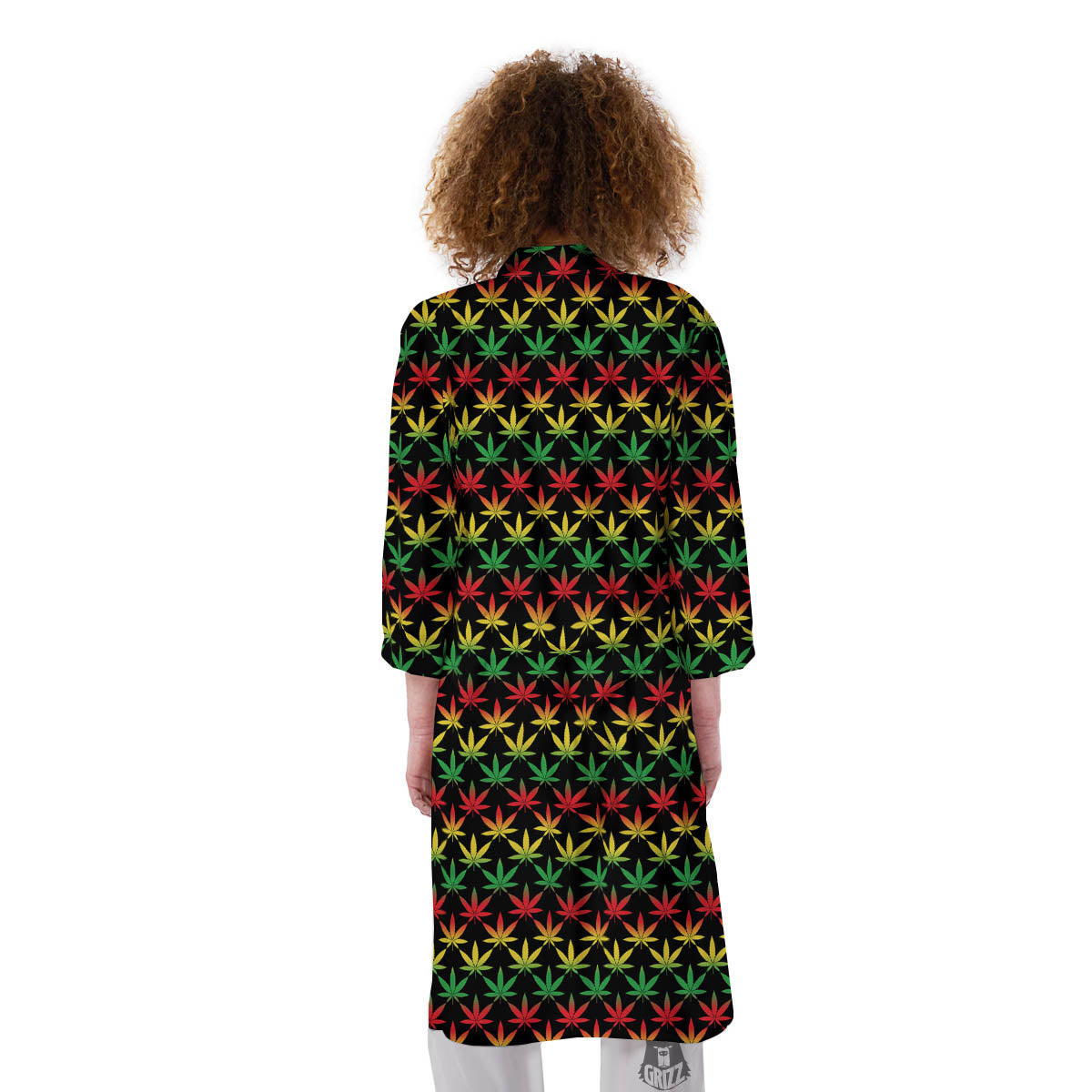 Rasta Cannabis Print Pattern Kimono-grizzshop