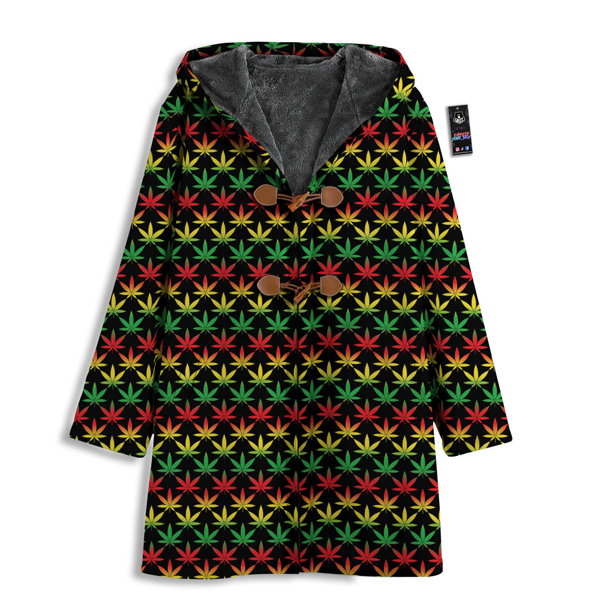 Rasta Cannabis Print Pattern Men's Windbreaker Jacket-grizzshop