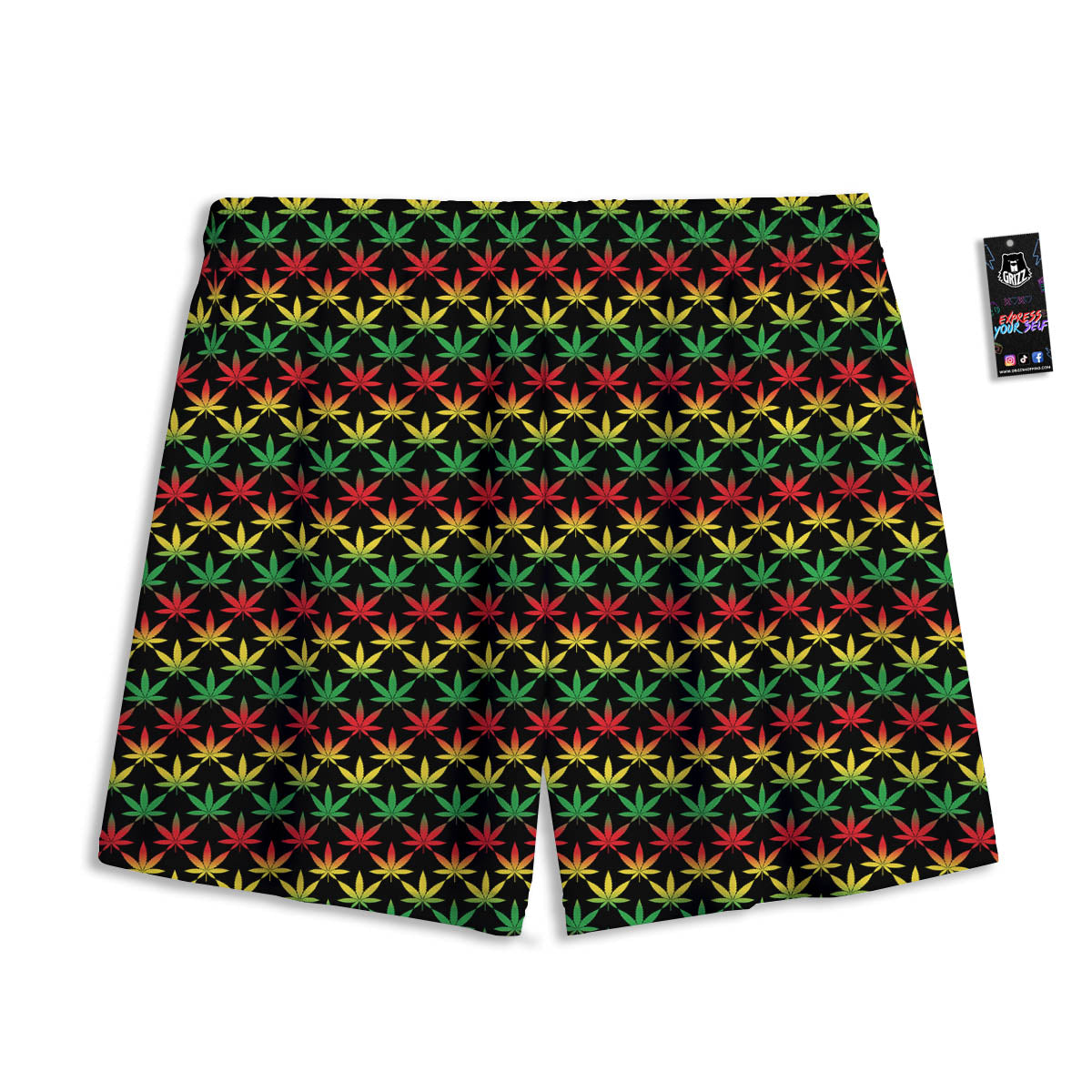 Polka Dot White And Green Print Pattern Mesh Shorts
