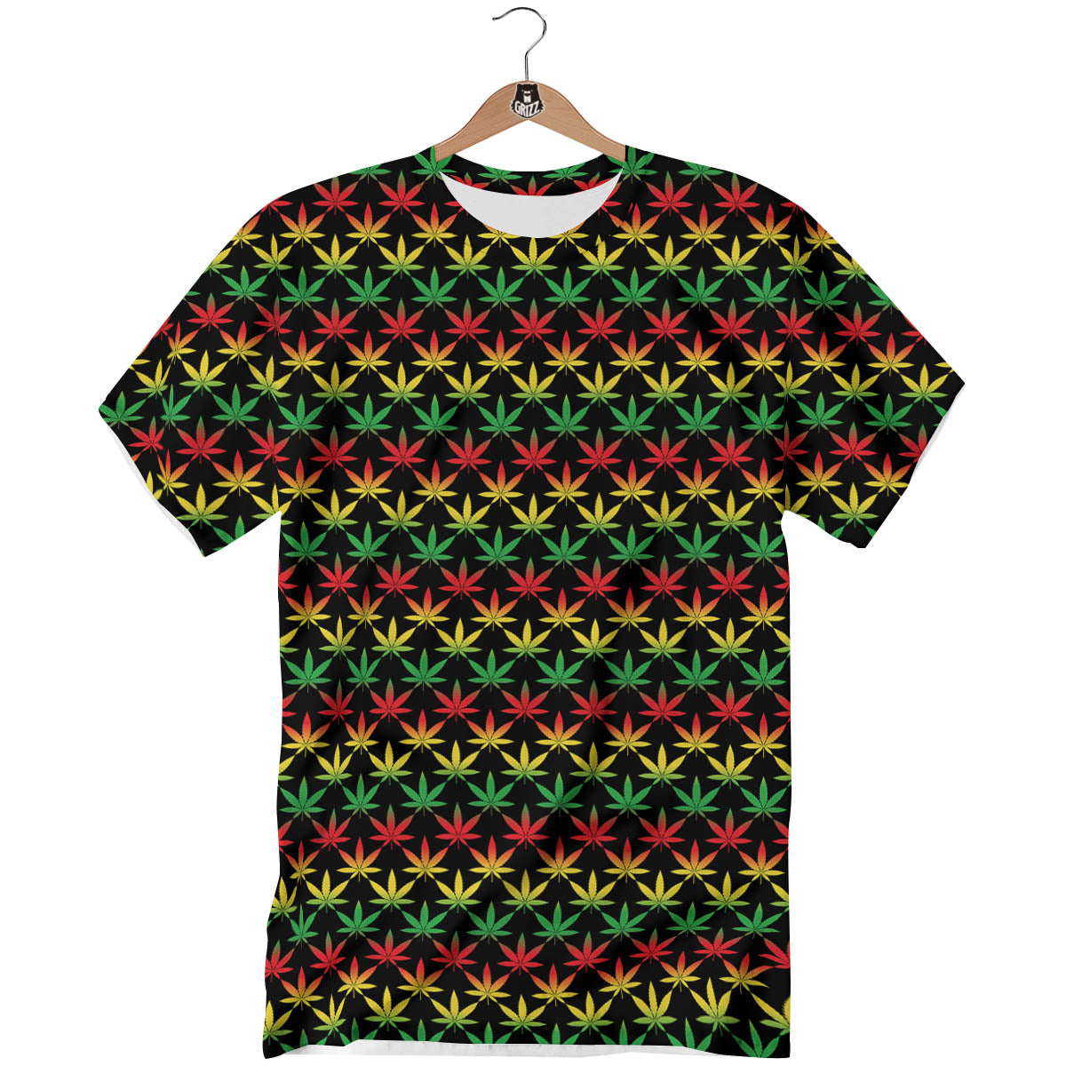 Rasta Cannabis Print Pattern T-Shirt-grizzshop