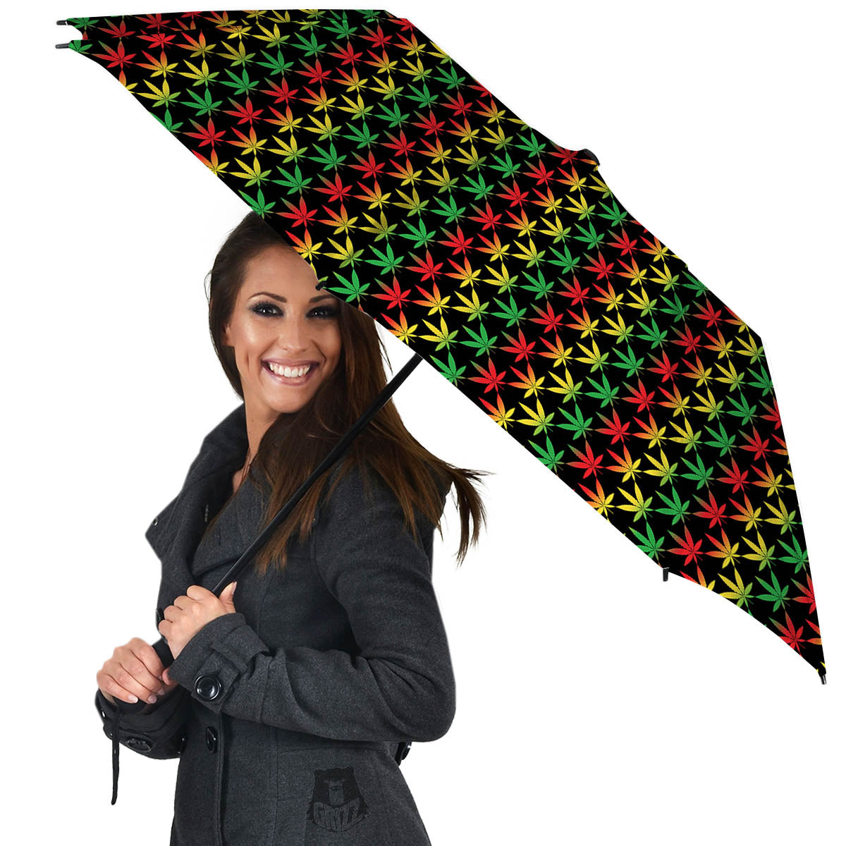 Rasta Cannabis Print Pattern Umbrella-grizzshop