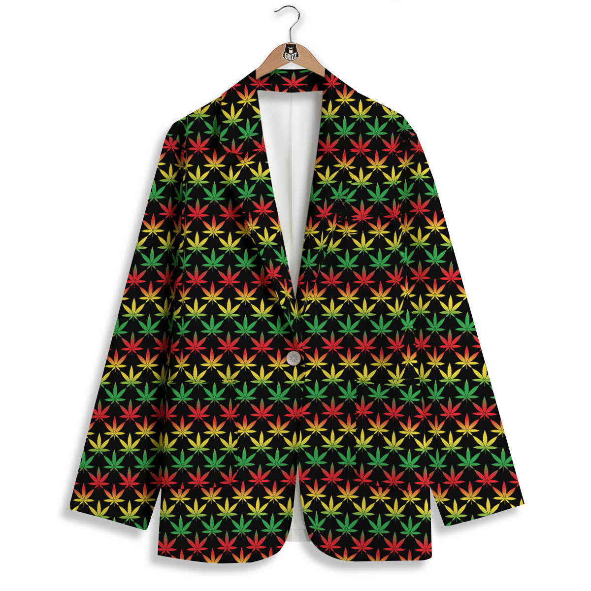 Rasta Cannabis Print Pattern Women's Blazer-grizzshop