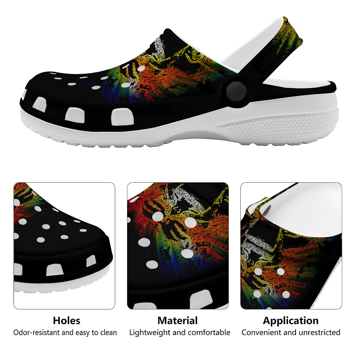 Rasta Lion Grunge Print Clog-grizzshop