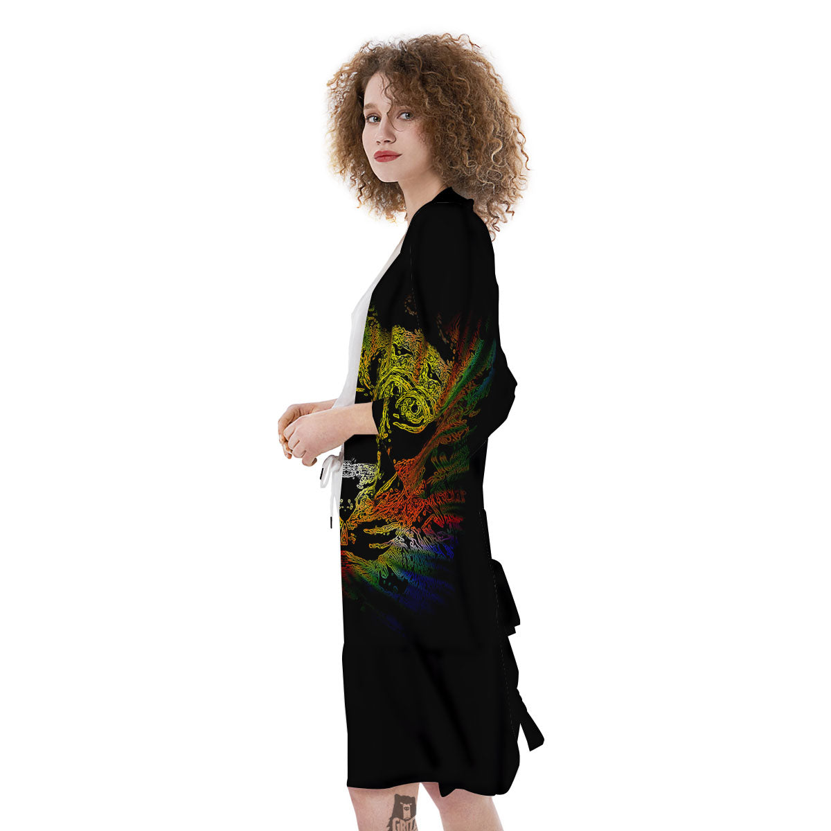 Rasta Lion Grunge Print Kimono-grizzshop
