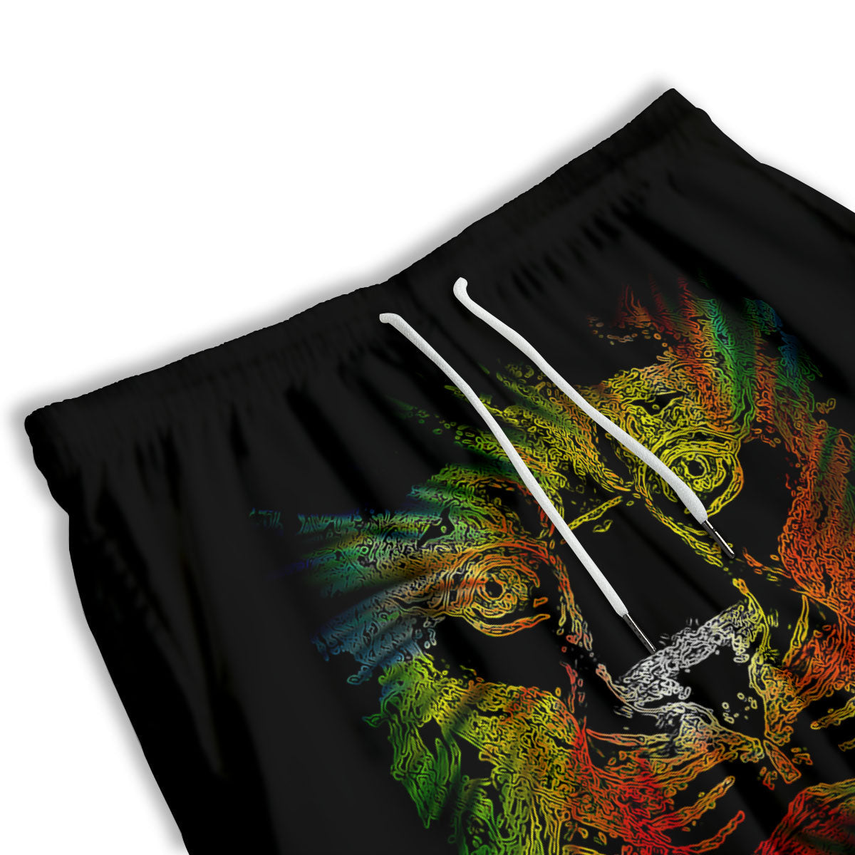 Samurai Mask Old Japanese Print Men's Athletic Shorts