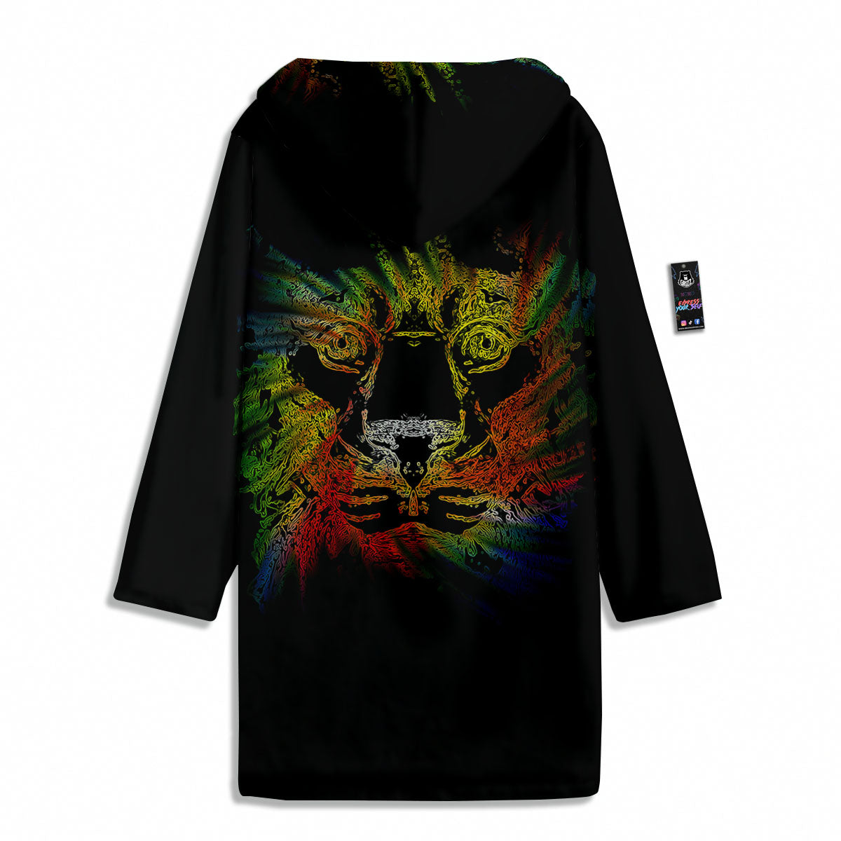 Rasta Lion Grunge Print Men's Windbreaker Jacket-grizzshop