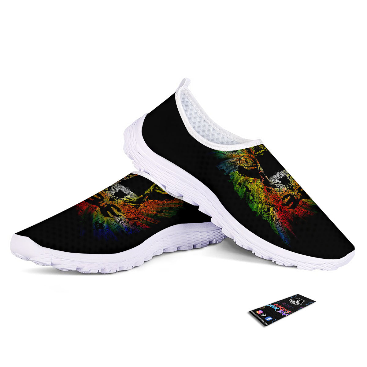 Rasta Lion Grunge Print Nurse Shoes-grizzshop