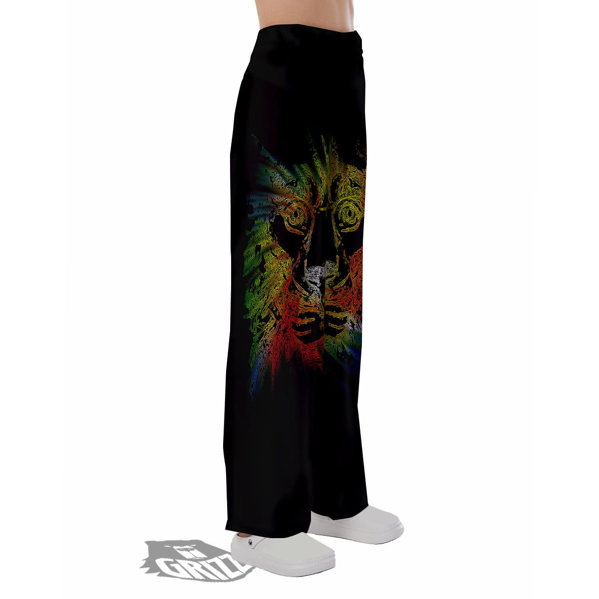 Rasta Lion Grunge Print Pajama Pants-grizzshop