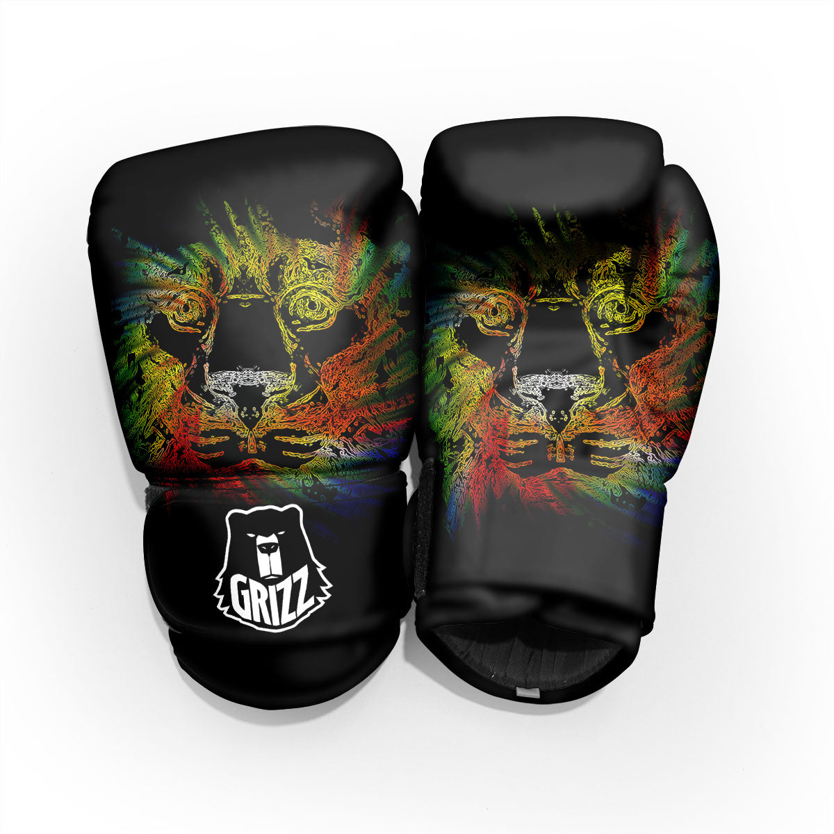 Rasta Lion Grunge Print Pro Boxing Glove
