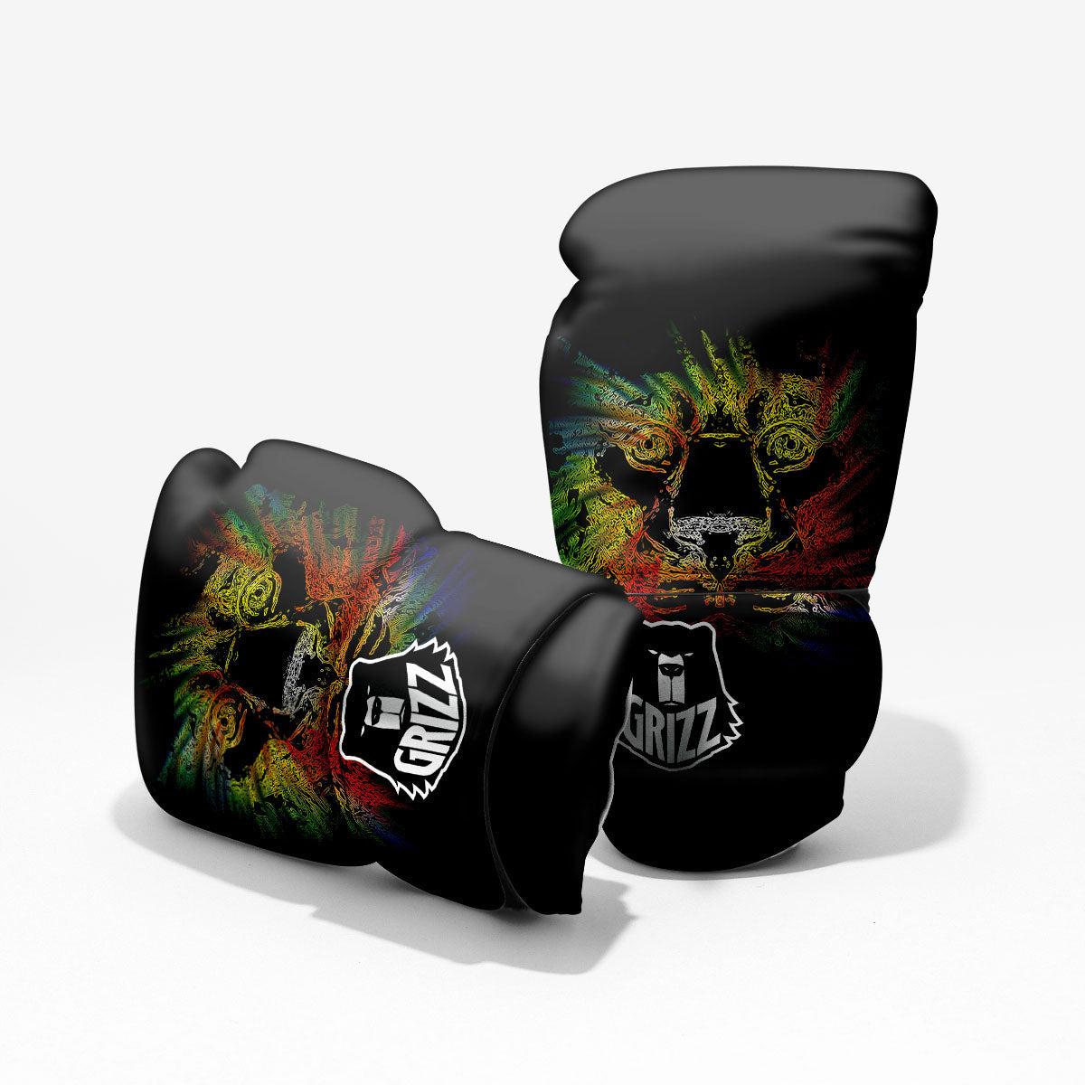 Rasta Lion Grunge Print Pro Boxing Glove