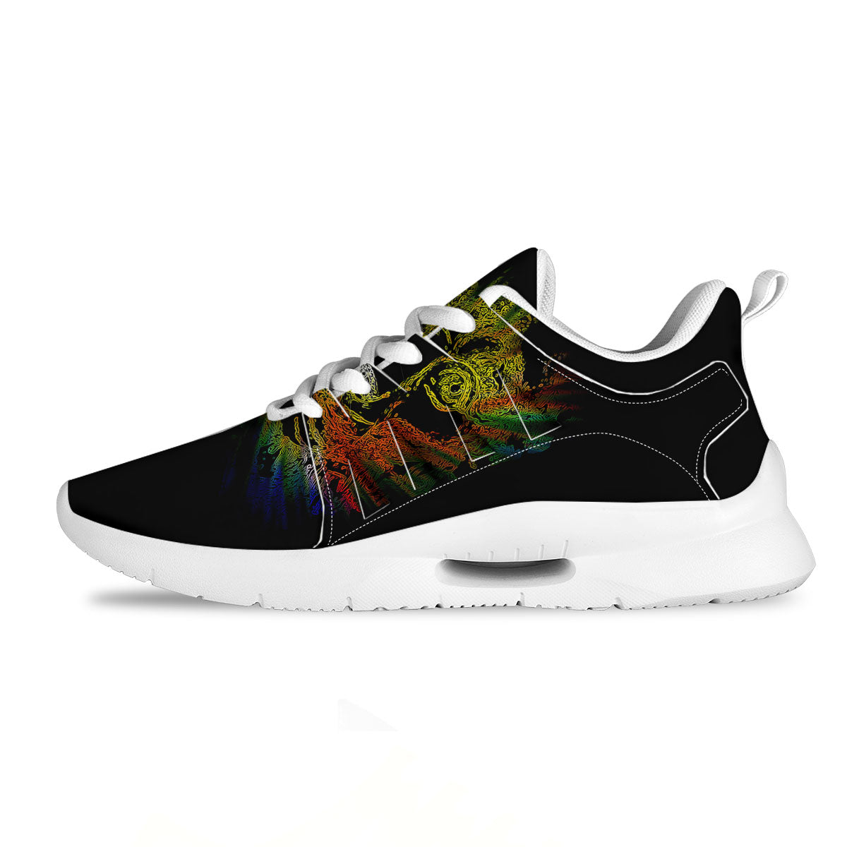Rasta Lion Grunge Print Tennis Shoes-grizzshop