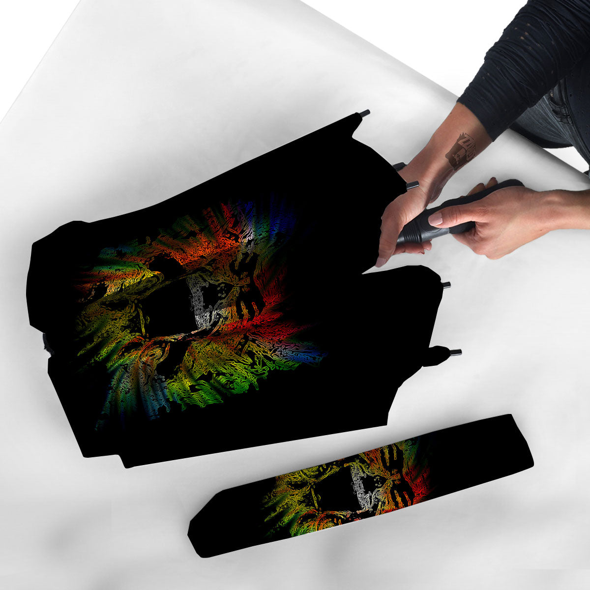 Rasta Lion Grunge Print Umbrella-grizzshop