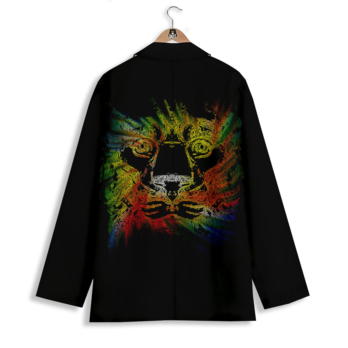 Rasta Lion Grunge Print Women's Blazer-grizzshop