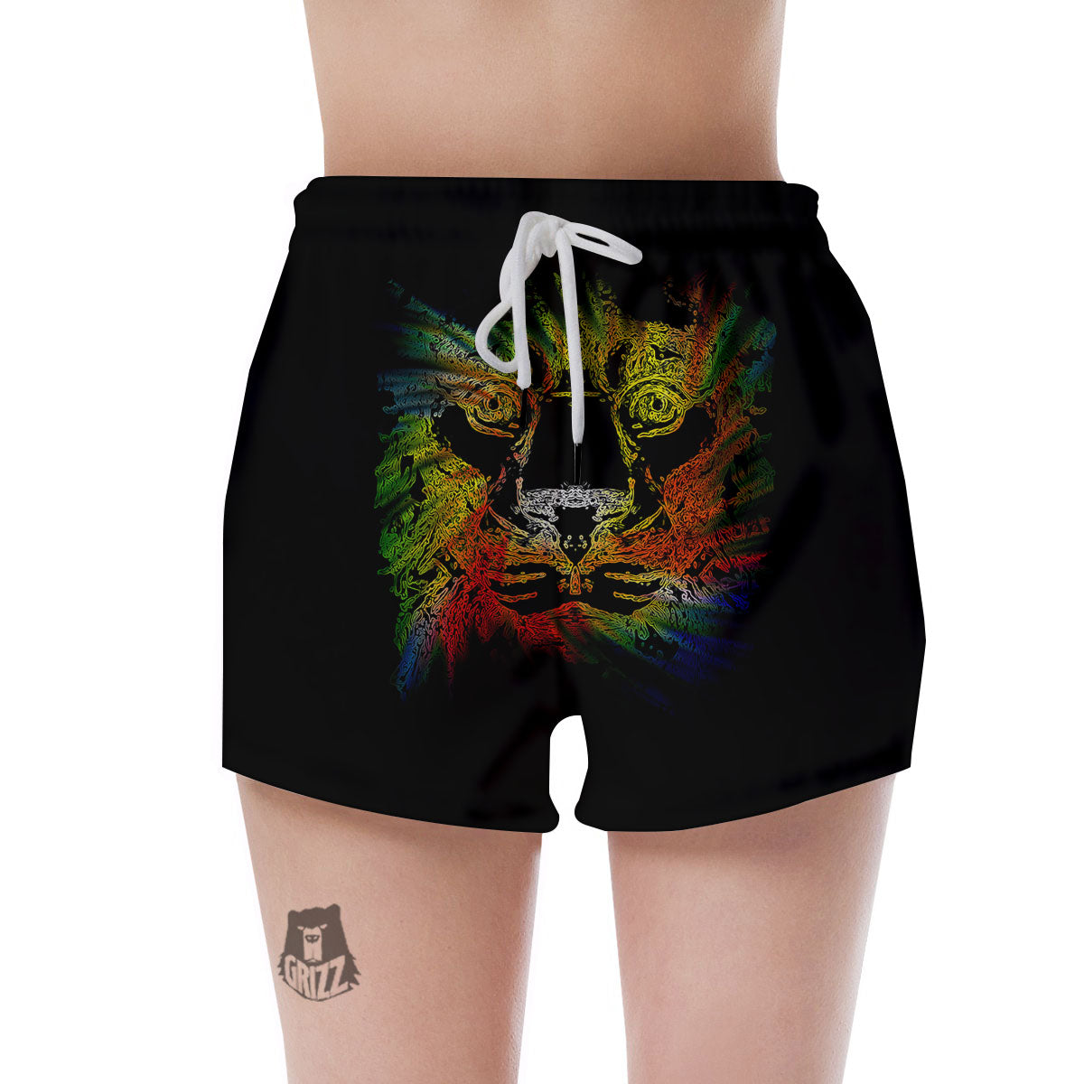 Rasta Lion Grunge Print Women's Shorts-grizzshop