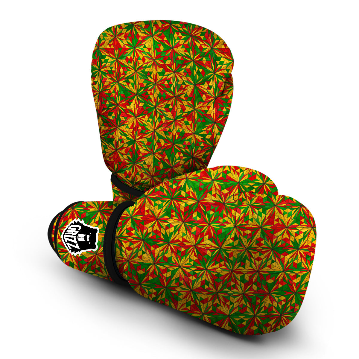 Rasta Reggae Pattern Print Boxing Gloves-grizzshop