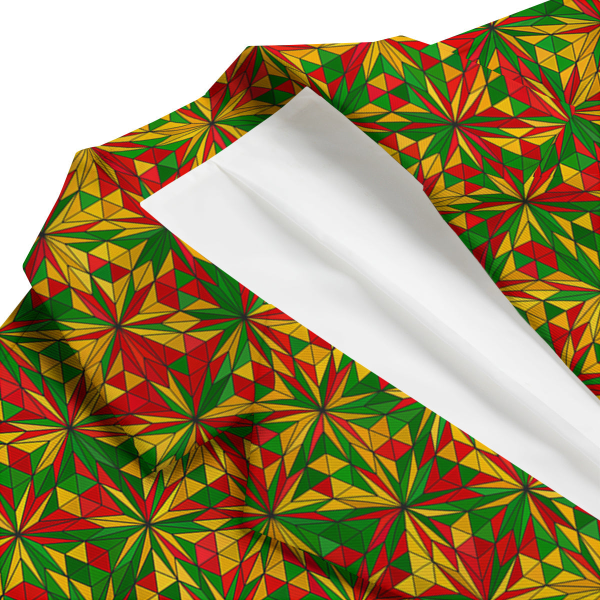 Rasta Reggae Pattern Print Men's Blazer-grizzshop