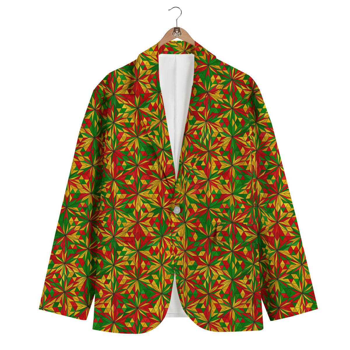 Rasta Reggae Pattern Print Men's Blazer-grizzshop
