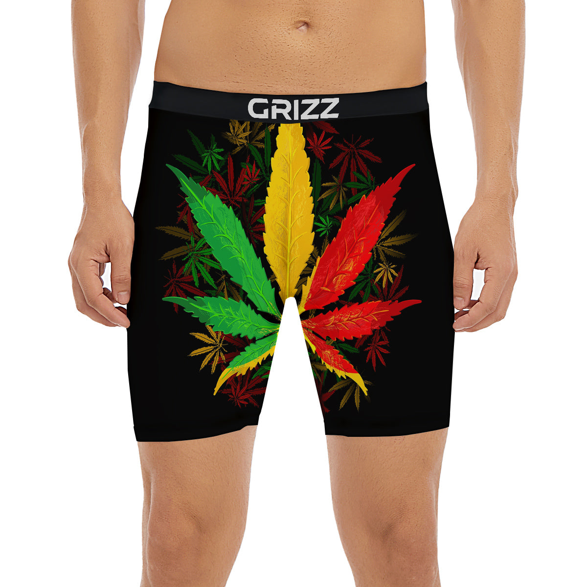 Rasta Cannabis Print Boxer Briefs