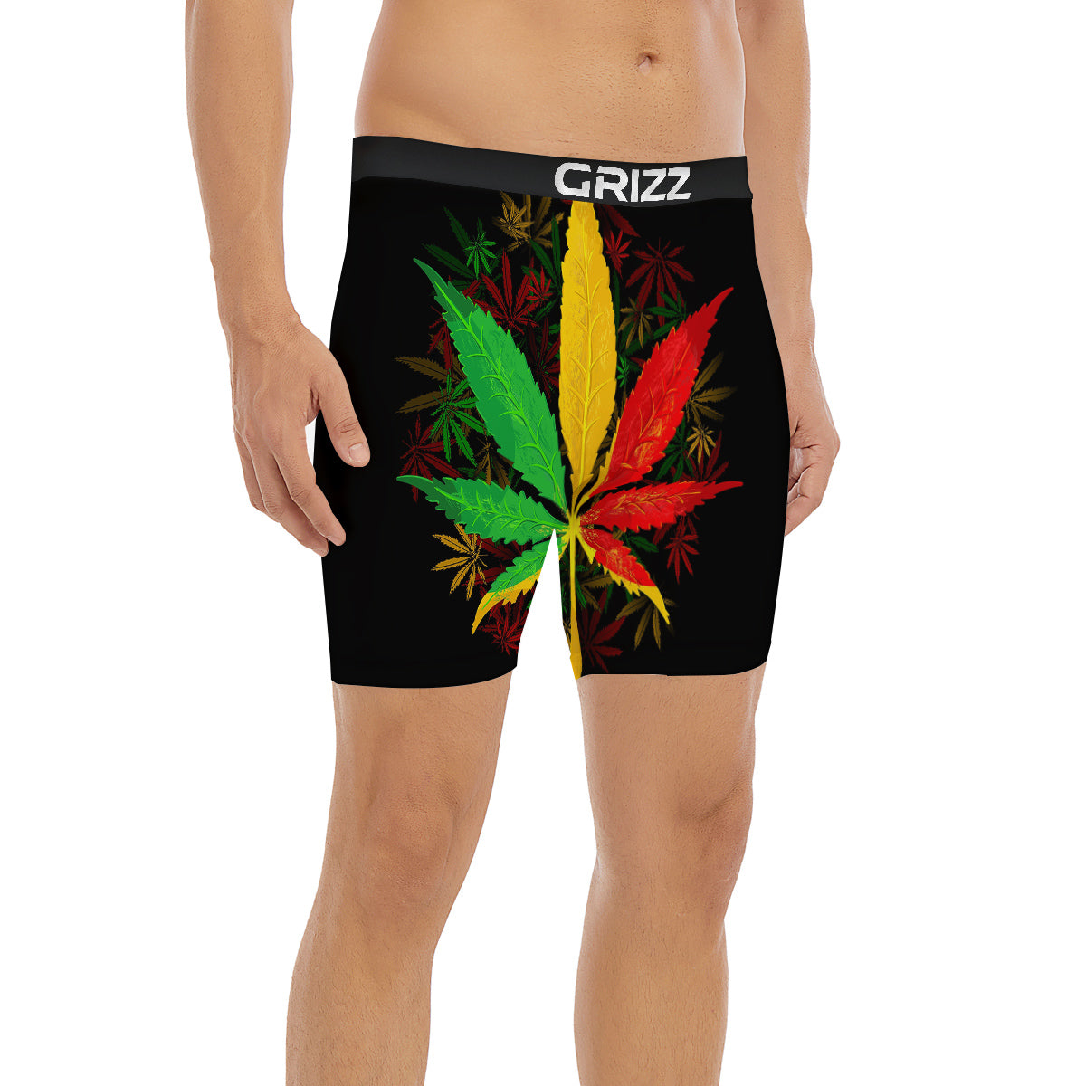Rasta Cannabis Print Boxer Briefs