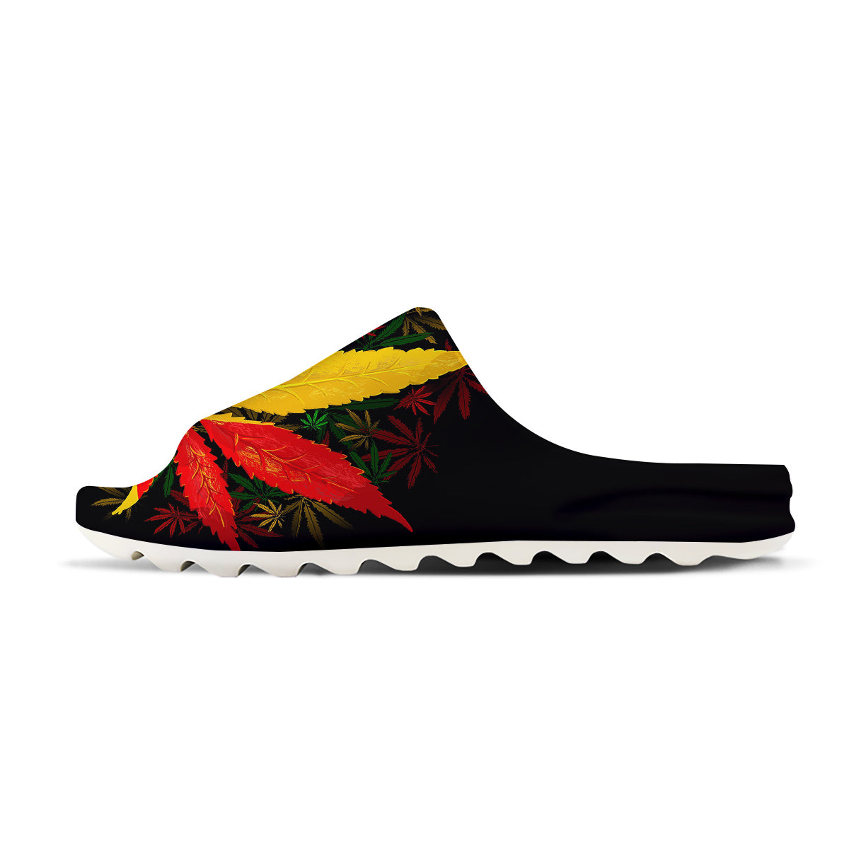 Rasta Cannabis Print Sandals-grizzshop