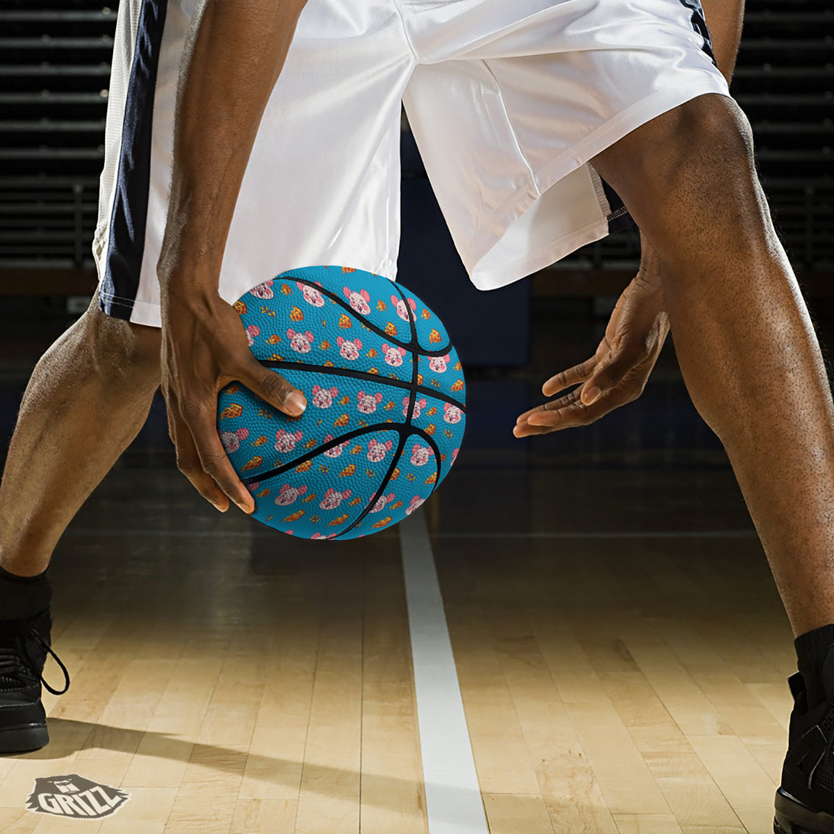Rat Cute Print Pattern Basketball-grizzshop