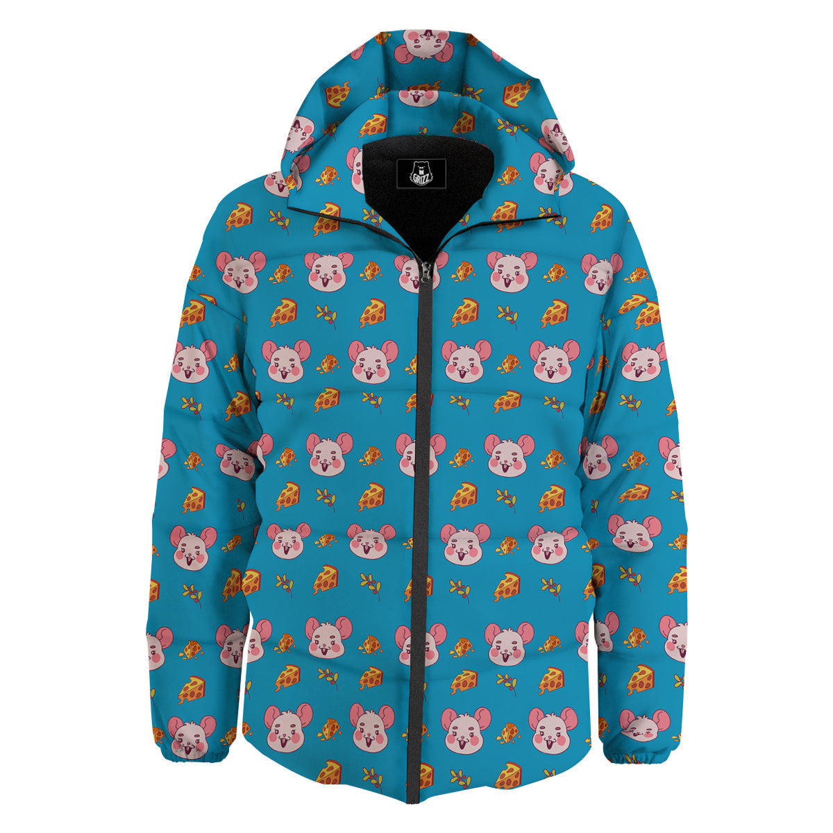 Rat Cute Print Pattern Down Jacket-grizzshop