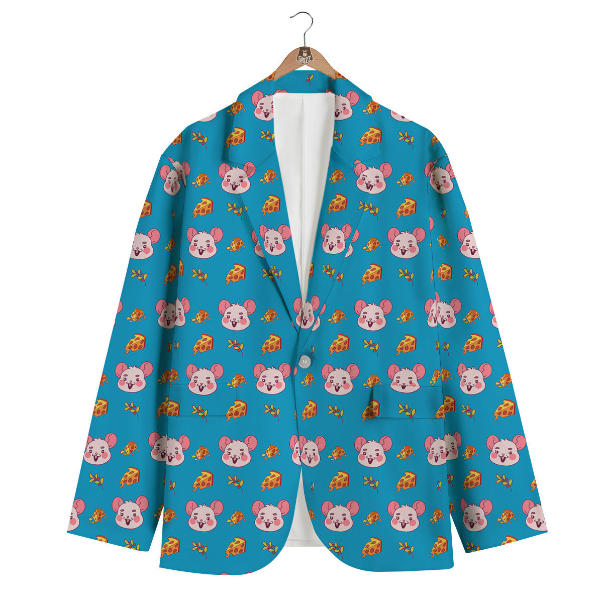 Rat Cute Print Pattern Men's Blazer-grizzshop
