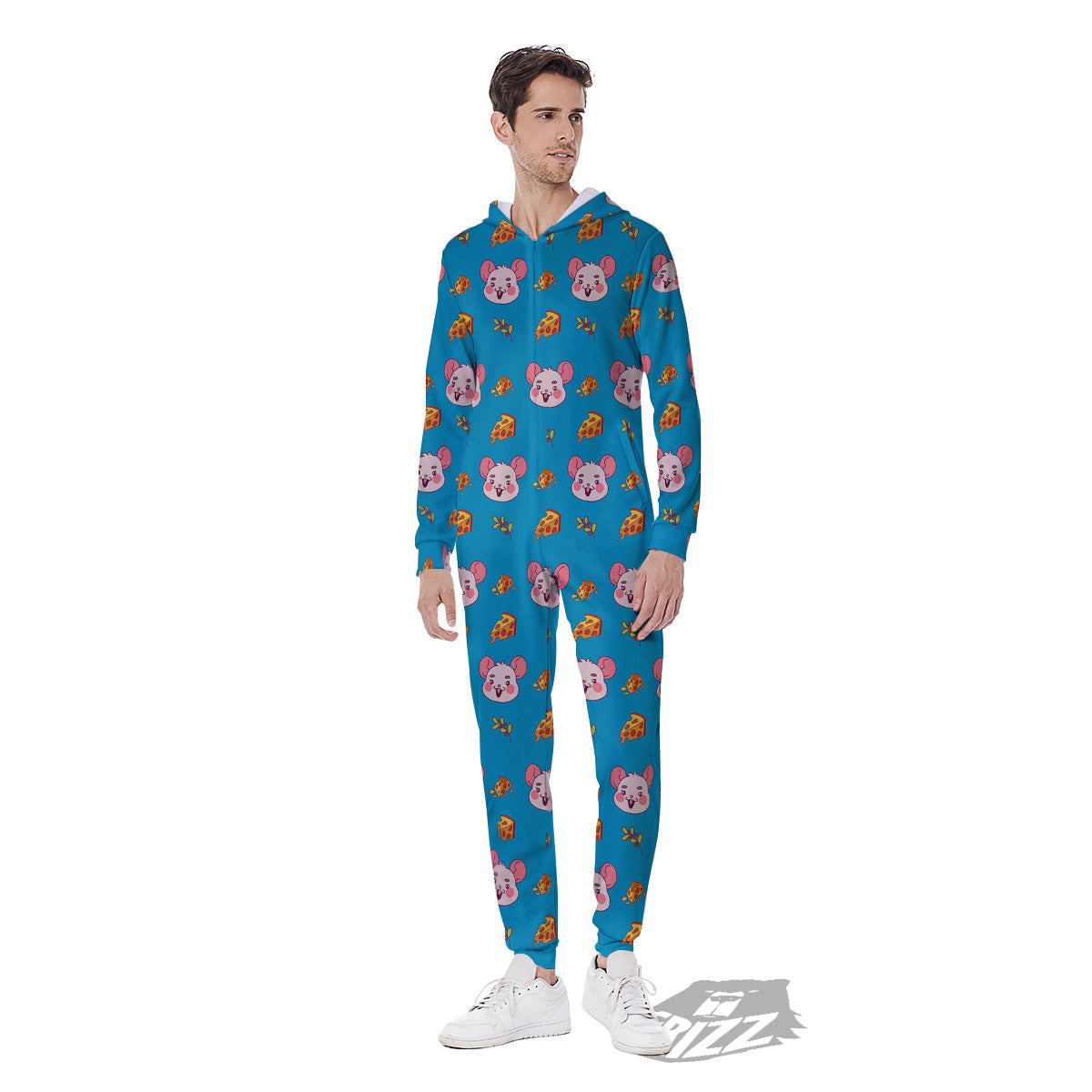Rat Cute Print Pattern Men's Jumpsuit-grizzshop
