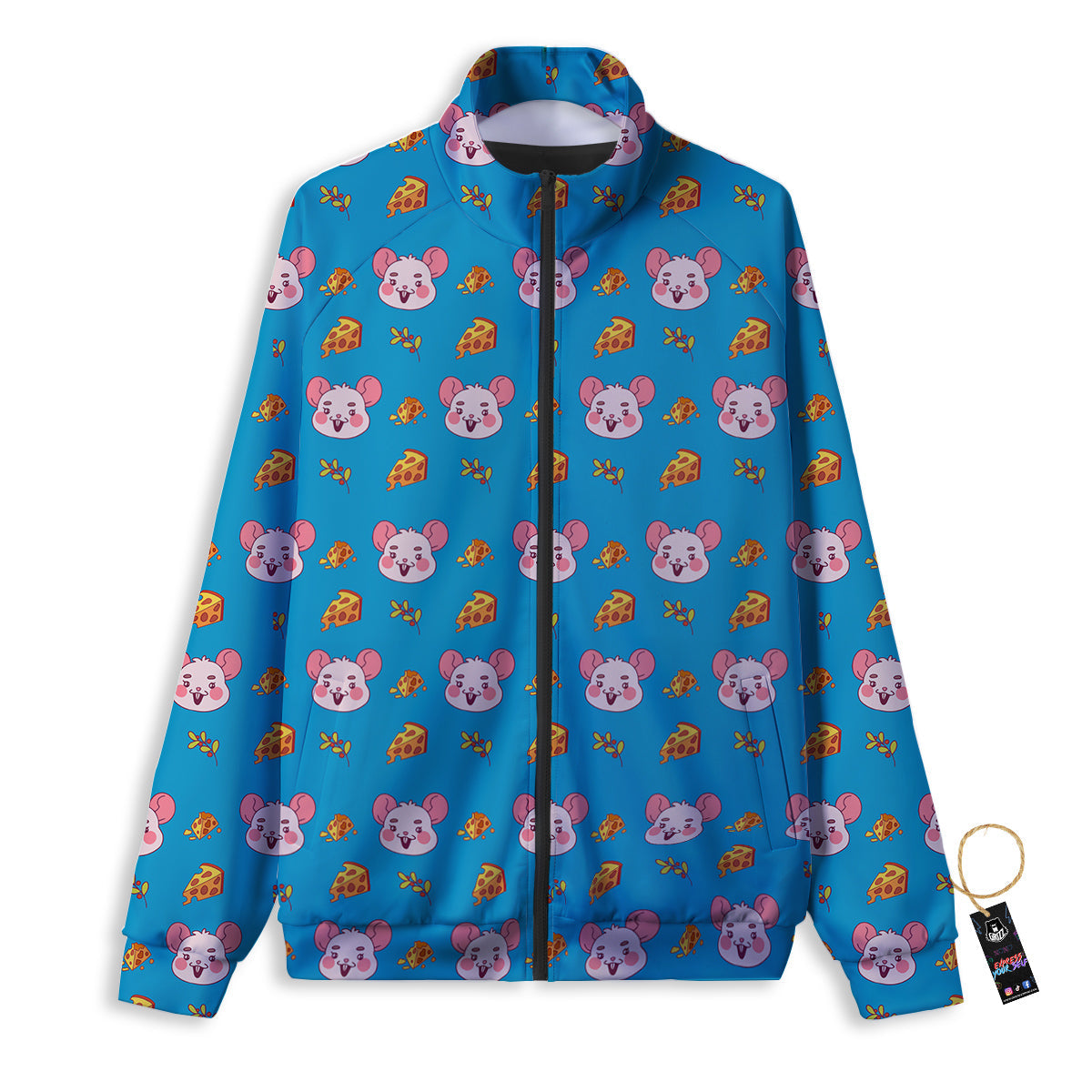 Rat Cute Print Pattern Track Jacket-grizzshop