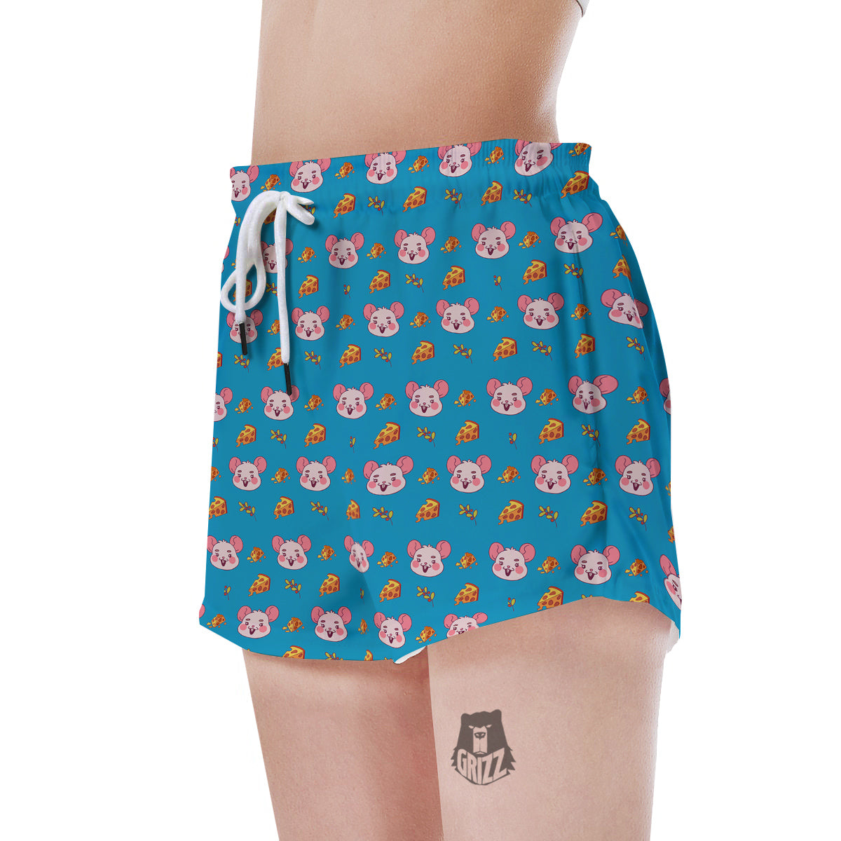 Rat Cute Print Pattern Women's Shorts-grizzshop