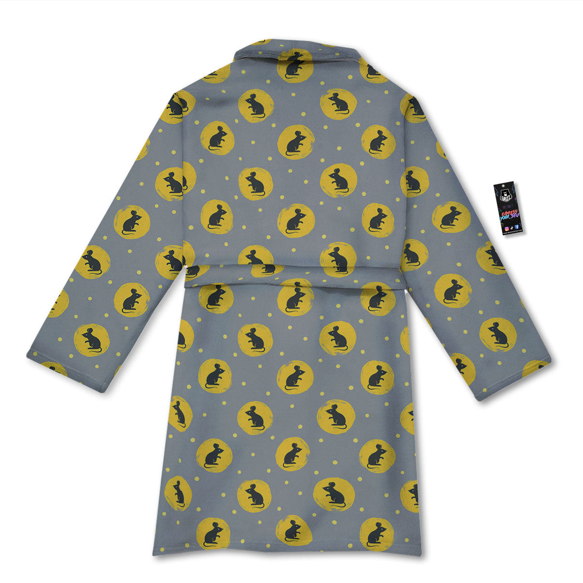 Rat Print Pattern Bathrobe-grizzshop