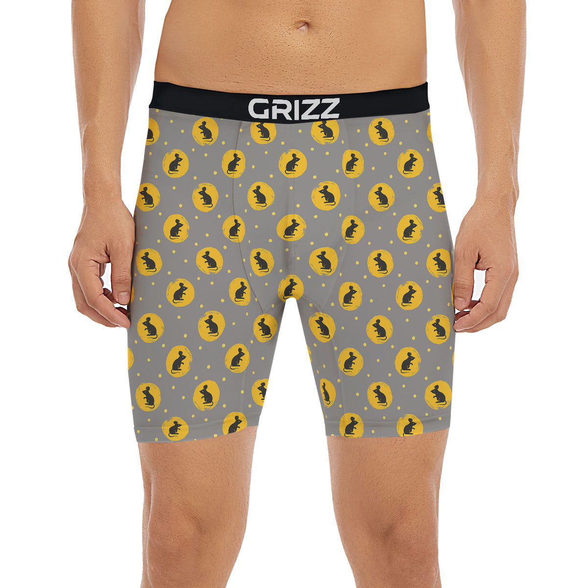 Rat Print Pattern Boxer Briefs-grizzshop