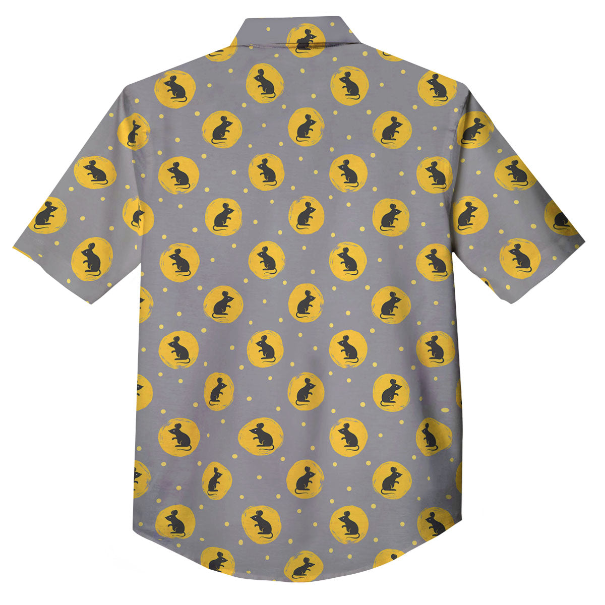 Rat Print Pattern Button Up Shirt-grizzshop