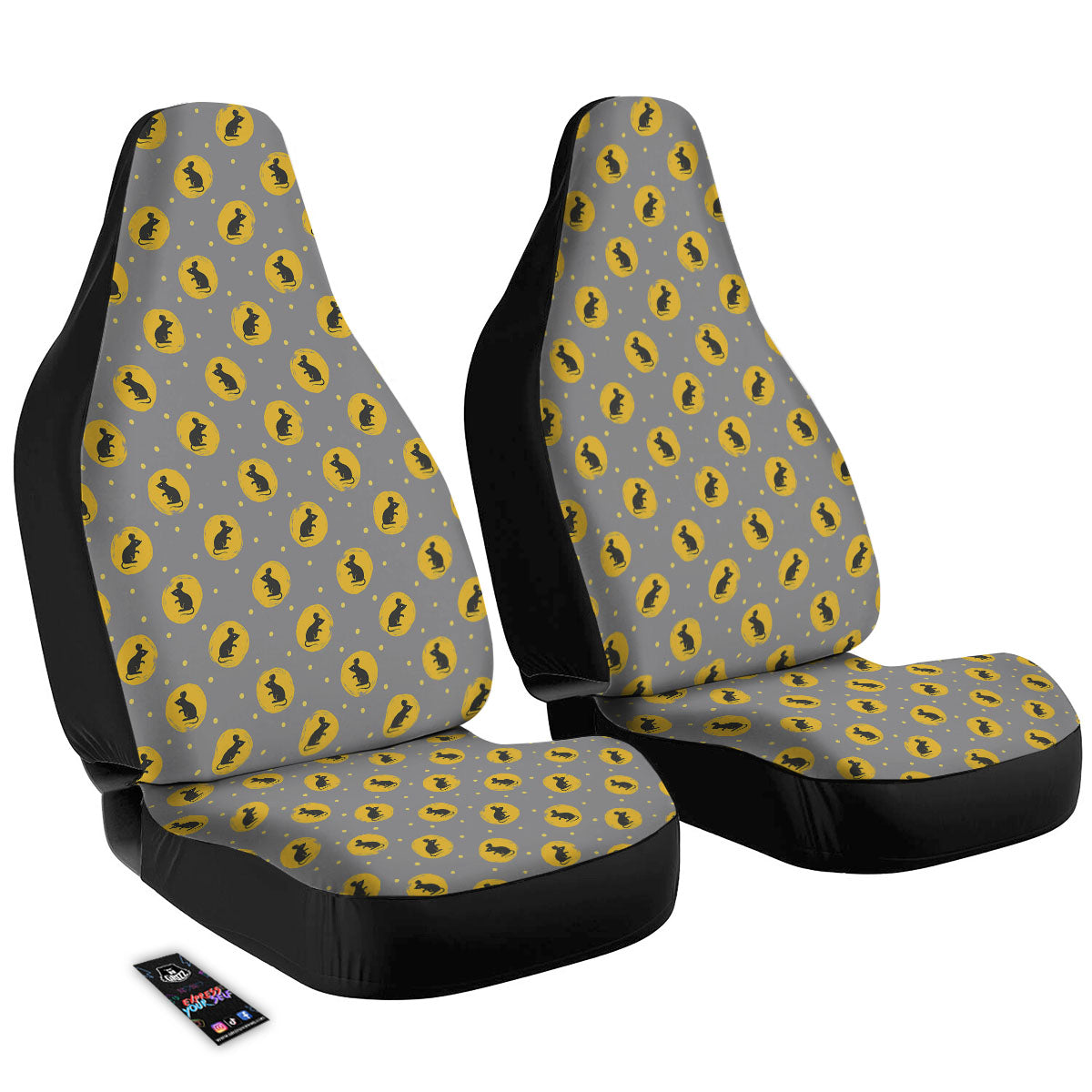 Rat Print Pattern Car Seat Covers-grizzshop