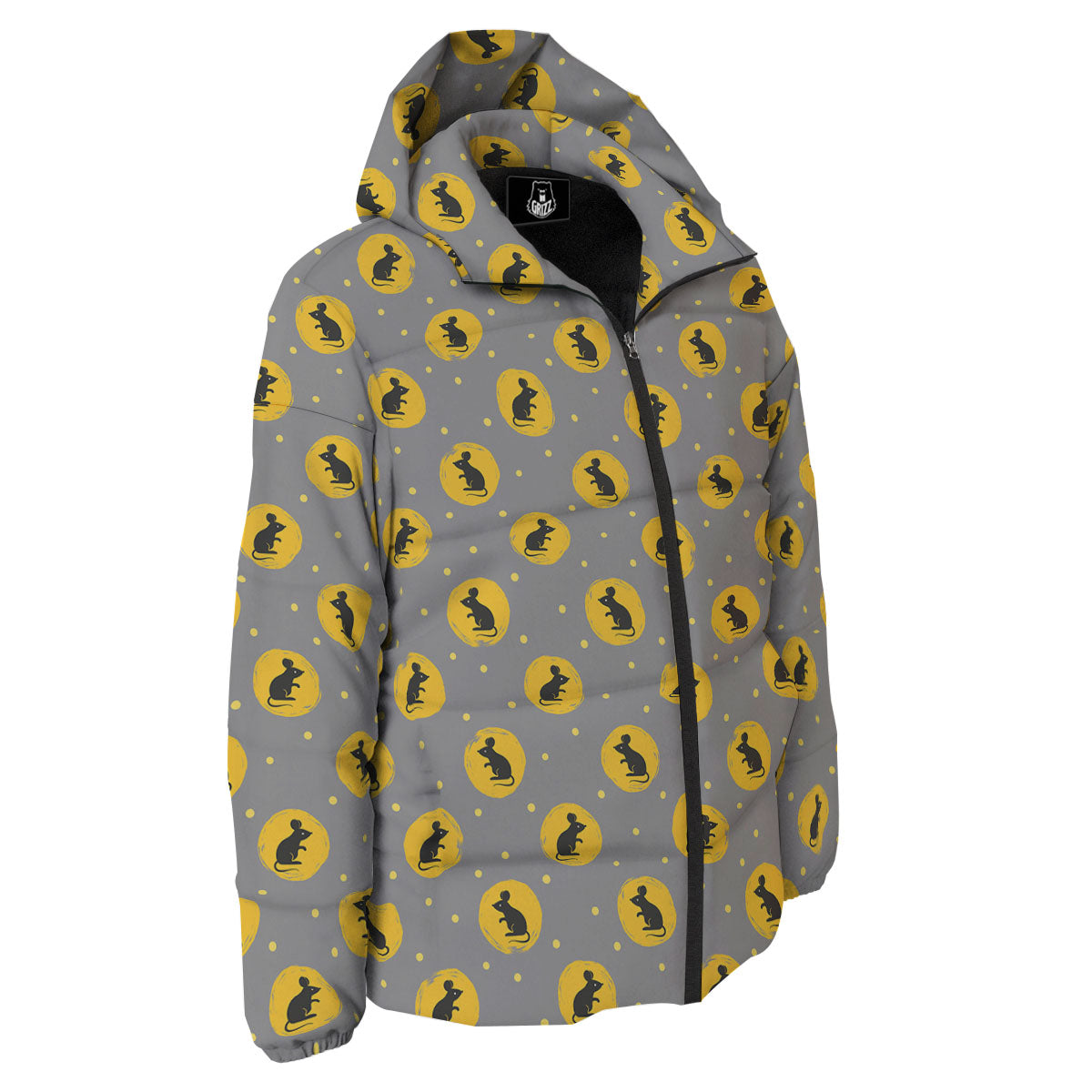 Rat Print Pattern Down Jacket-grizzshop