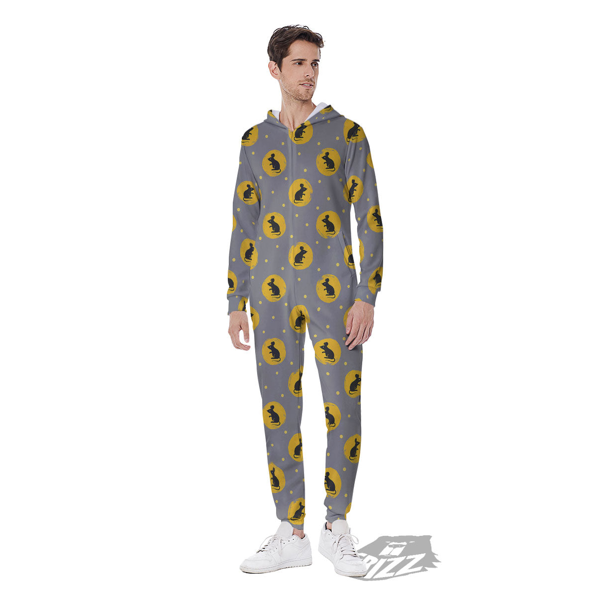 Rat Print Pattern Men's Jumpsuit-grizzshop